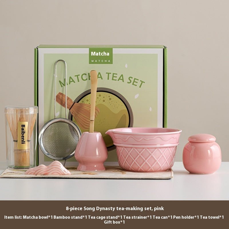 Premium Matcha Tea Ceremony Set with Ice Cream-Shaped Bowl