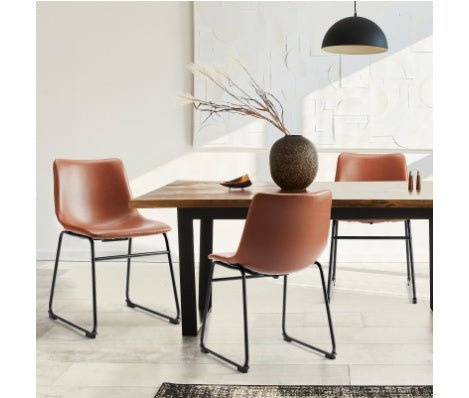 Dining/Counter/Bar Chair – Sled Base (Black/Brown, Seat Height 18″/26″/30″) - DonoHome