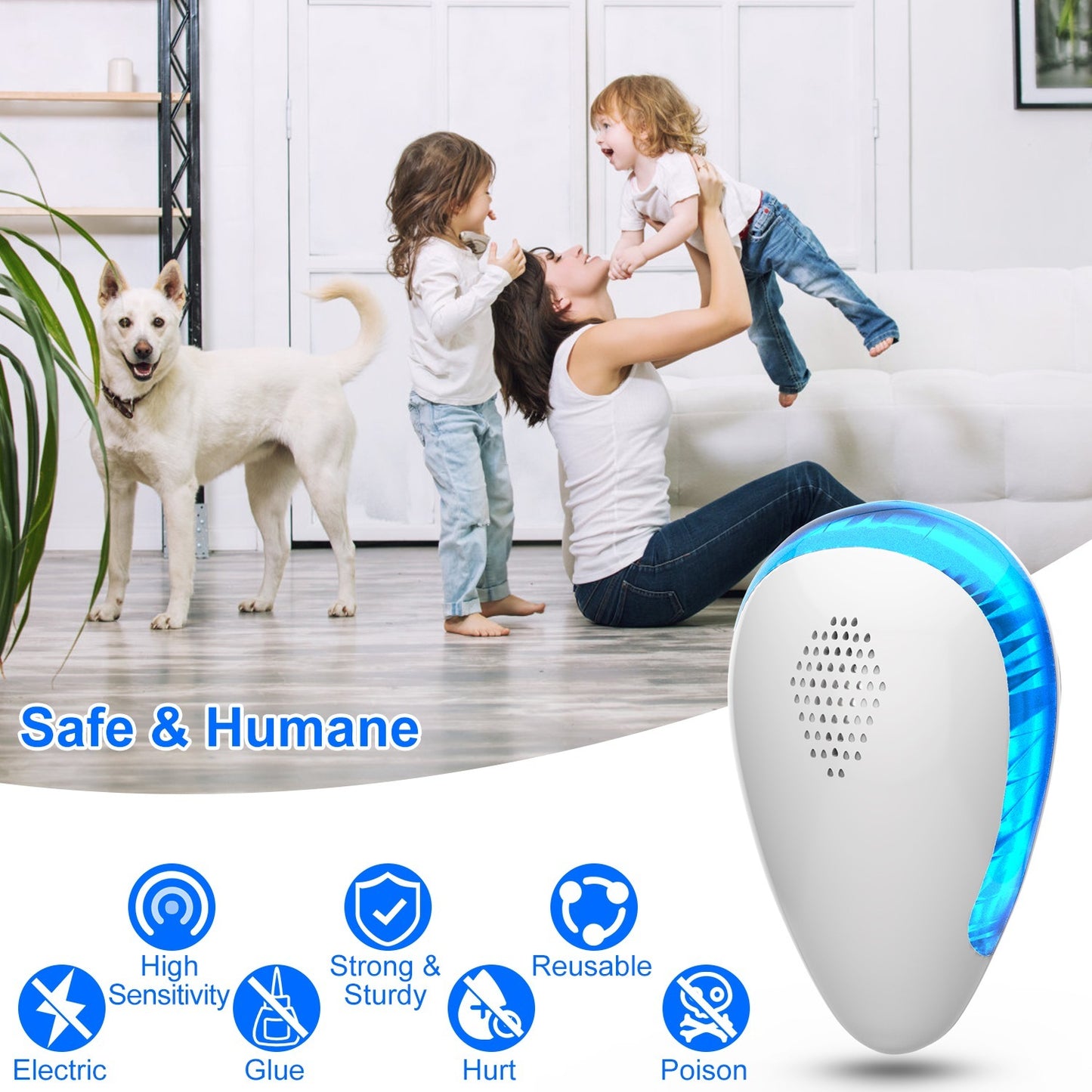 6-Pack Ultrasonic Pest Repeller – Indoor Plug-in Bug & Rodent Control