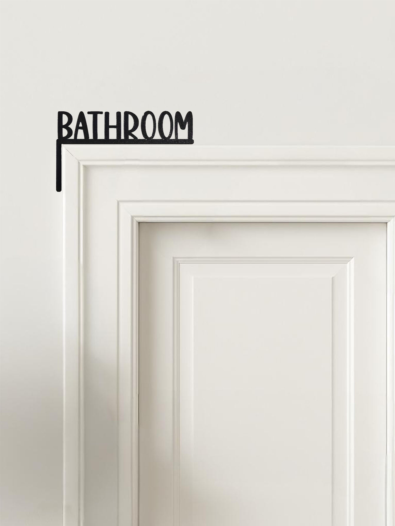 Black Metal Bathroom Wall Sign – Decorative English Letter Door Frame Decor