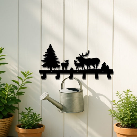 Farmhouse Rustic Animal Coat Hook Rack – Wall Mounted Tree Branch Design with Puppy, Bear & Deer Hooks