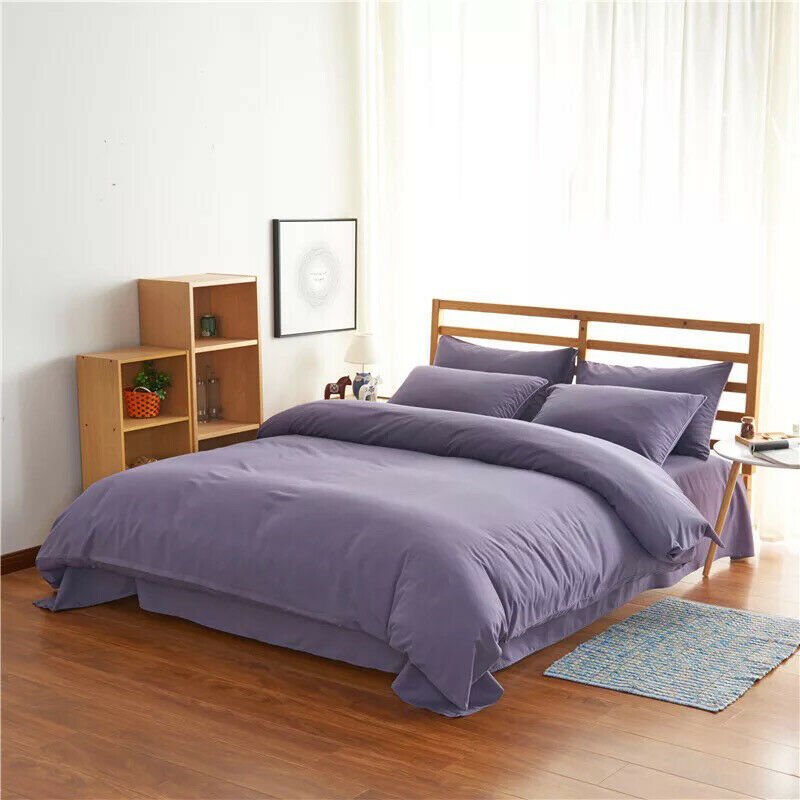 4-Piece Bedding Set – Modern Simple Polyester Fiber Quilt Cover, Sheet & Pillowcases (Reactive Dyed, Twill Weave)
