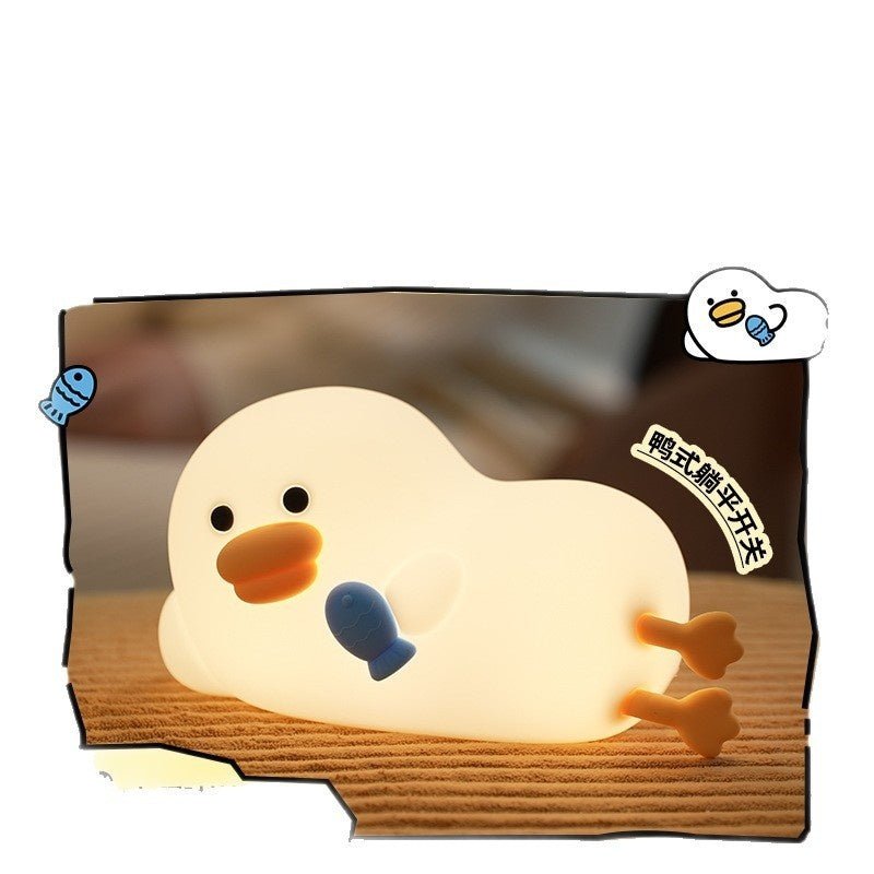 Cute Duck Pat Night Light with Soft Silicone Design, Bedroom Bedside Eye Protection Sleep Lamp for Kids and Adults