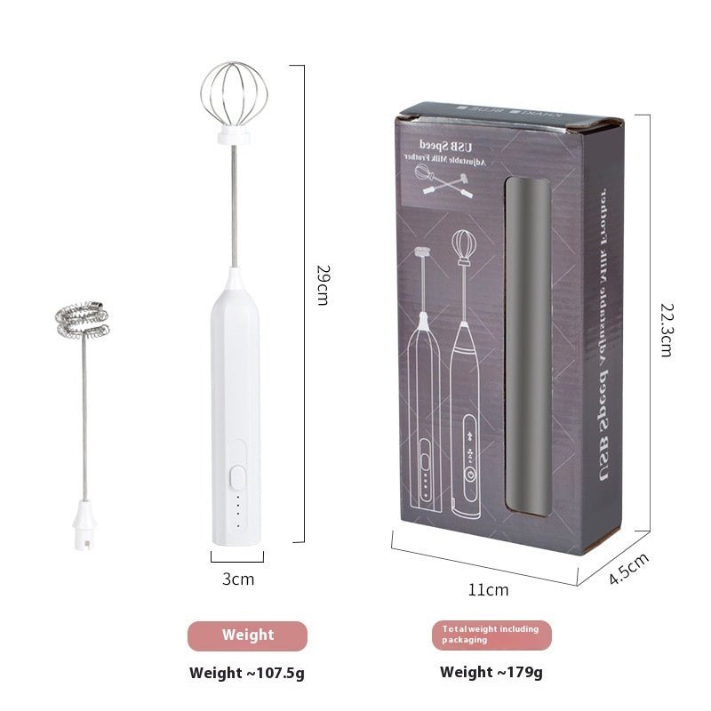Handheld Electric Milk Frother – USB Rechargeable Coffee Whisk & Baking Mixer - DonoHome