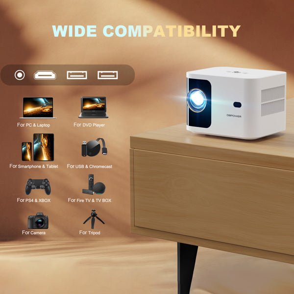 DBPOWER H89 Multimedia Projector with 720P HD, 5G WiFi & Motorized Focus