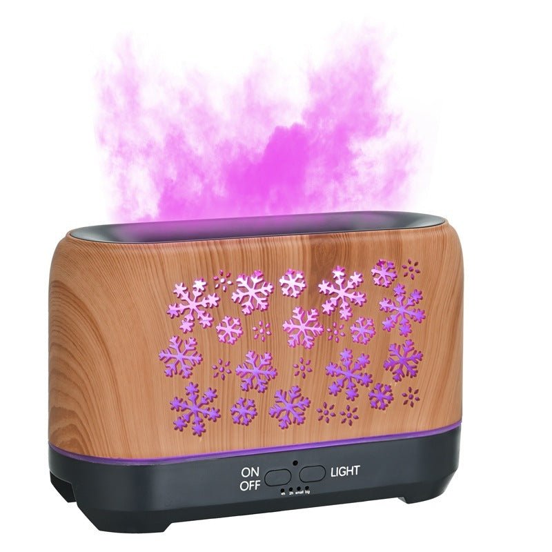 Christmas Snowflake 7-Color Flame Effect Humidifier & Aroma Diffuser