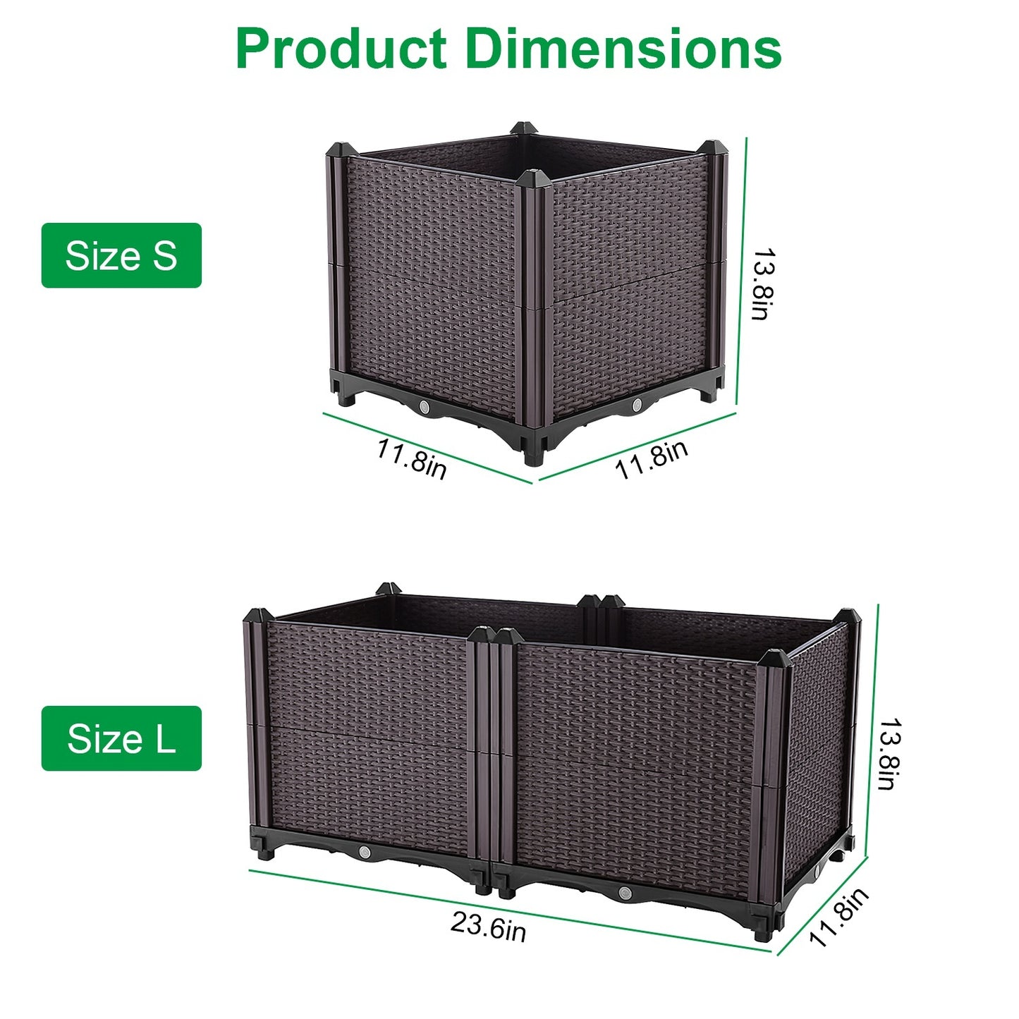 Raised Garden Bed with Self-Watering System – Elevated Planter Box for Flowers, Vegetables & Herbs, 1 Set