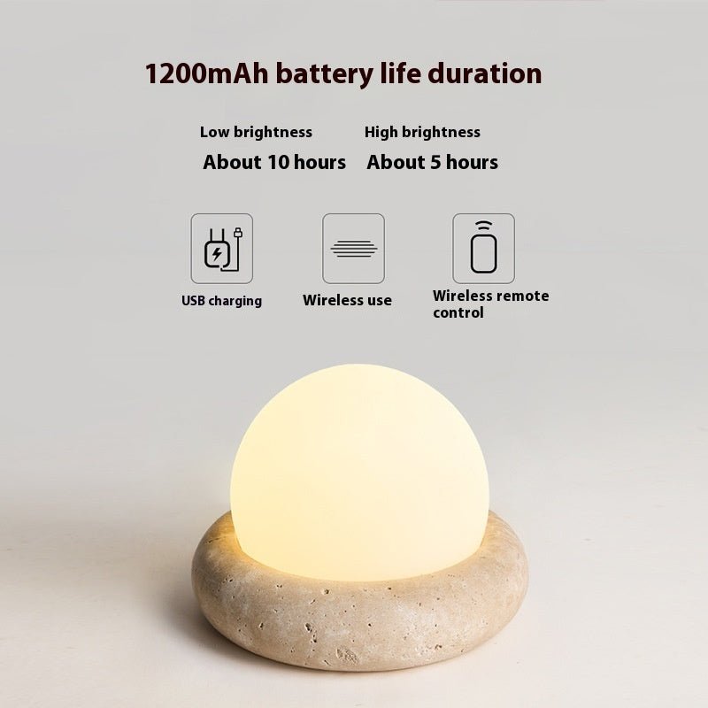 Cream Style Remote Control Bedside Night Lamp, Modern Decorative Light for Bedroom & Kids Room