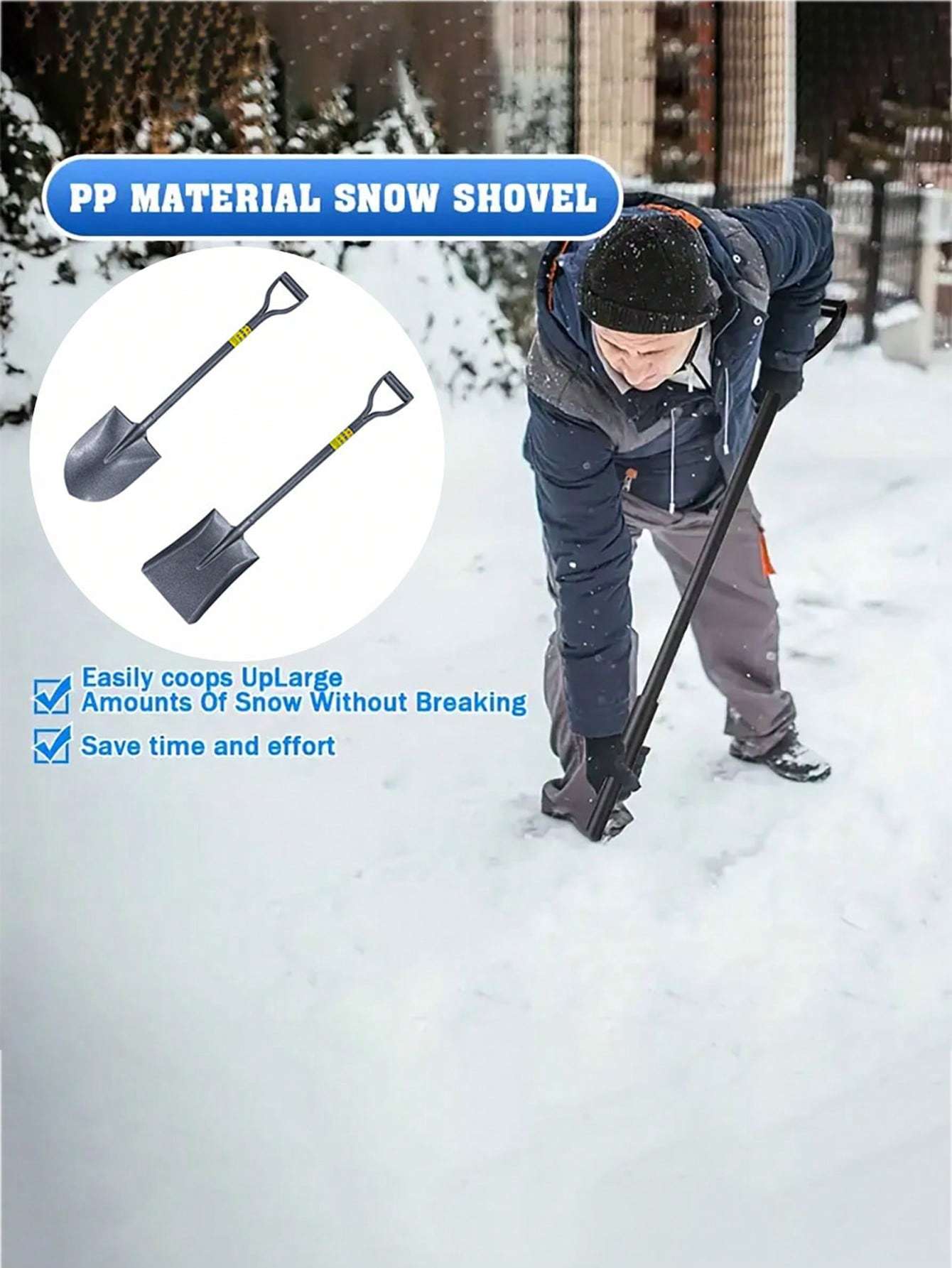 Heavy Duty Steel Garden Shovel – Multi-Purpose Spade for Digging, Snow & Outdoor Use