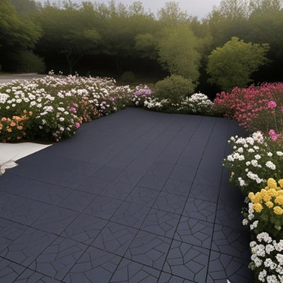 44 Pack Plastic Interlocking Deck Tiles – 12"x12" Waterproof Outdoor Patio Flooring for Balcony, Poolside & Backyard (Dark Grey)