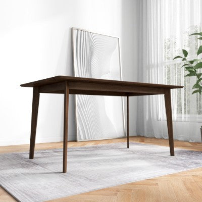 Carlos Solid Wood Dining Table (59.1″ × 35.5″, Mid-Century, Seats 4–6)