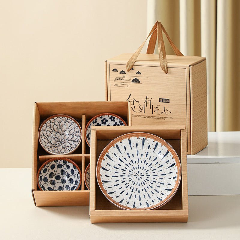 Japanese Style Ceramic Tableware Set – Bowls, Plates & Dishes in Gift Box - DonoHome