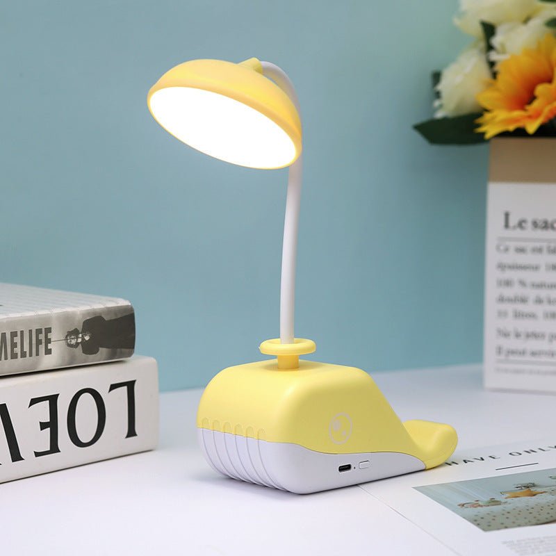 Cute Whale USB Rechargeable Desk Lamp – Portable LED Table Light for Kids & Home Decor