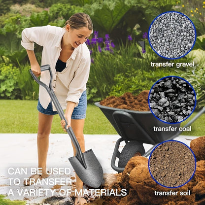 Large Carbon Steel Shovel – Heavy Duty Garden & Agricultural Digging Tool