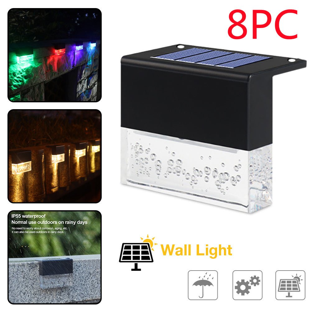 Waterproof RGB Solar Fence & Step Lights with Color-Changing LED for Outdoor Pathway & Garden