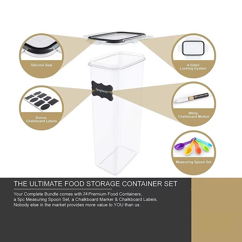 24-Piece Airtight Food Storage Container Set – Kitchen Pantry Organization - DonoHome