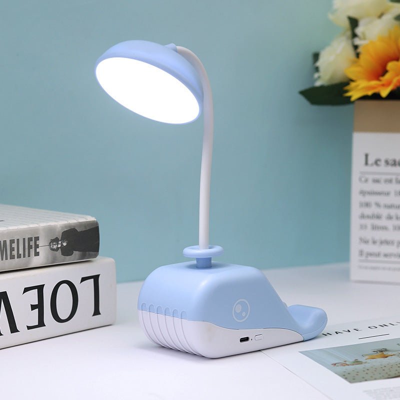 Cute Whale USB Rechargeable Desk Lamp – Portable LED Table Light for Kids & Home Decor