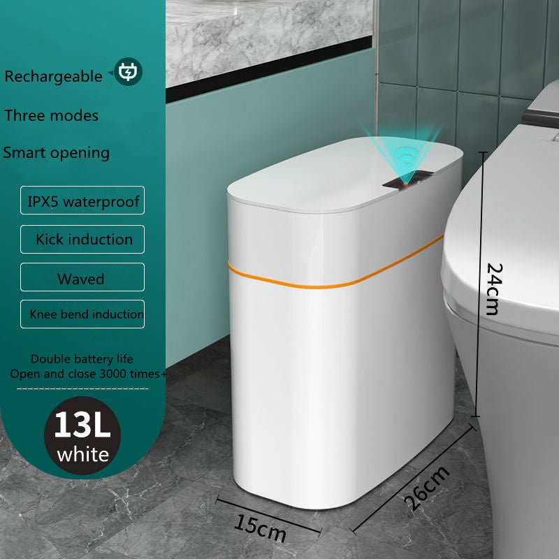 Smart Induction Trash Can with UV Sterilization, Automatic Sensor Bin