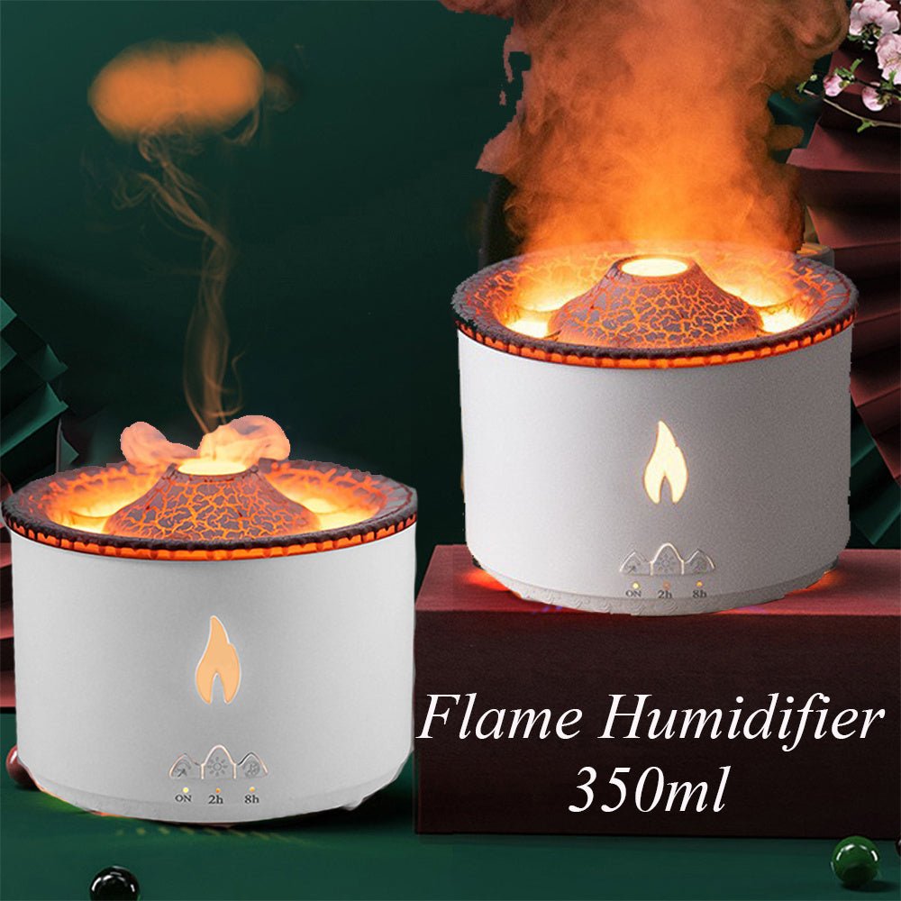 Volcano Flame Essential Oil Diffuser, Ultrasonic Humidifier with Jellyfish Spray