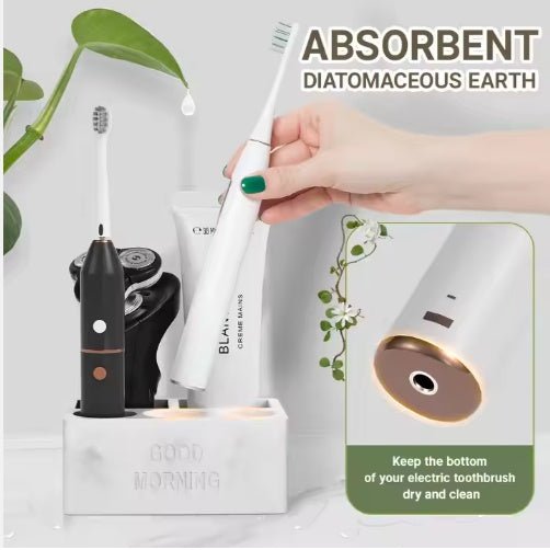 Toothpaste & Toothbrush Holder – Bathroom Counter Organizer for Electric Toothbrushes