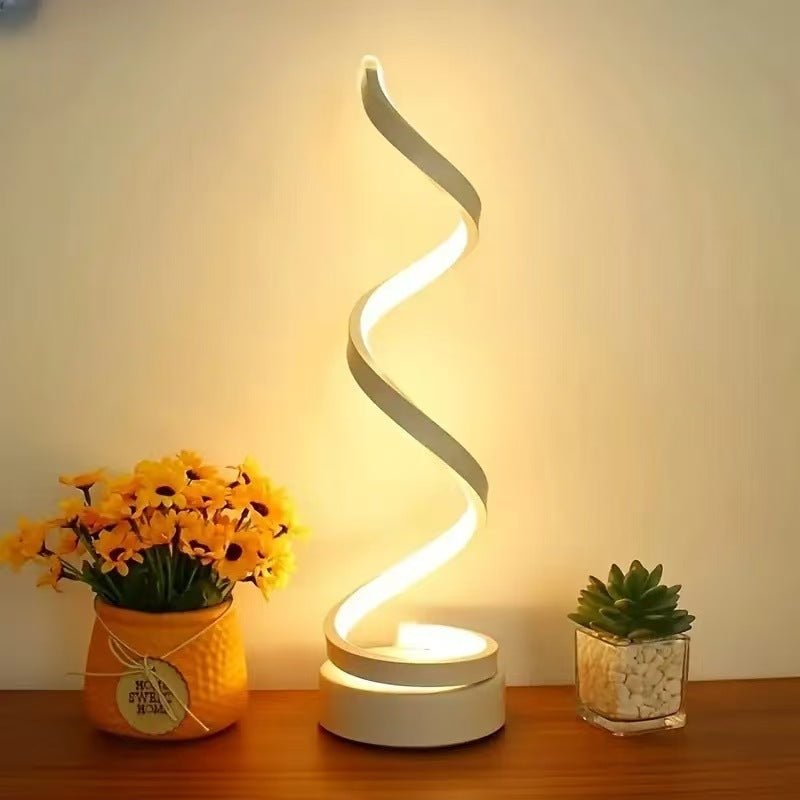 USB Spiral LED Desk Lamp – Modern Adjustable Table Light for Bedroom & Office Decor