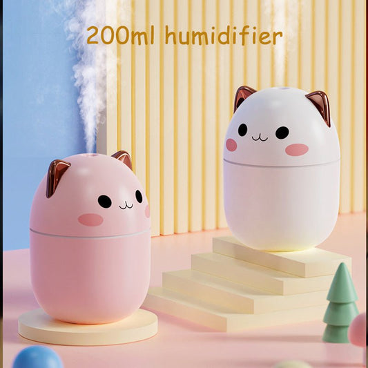 Cute Cat USB Air Humidifier & Aroma Diffuser with LED Light for Home & Car