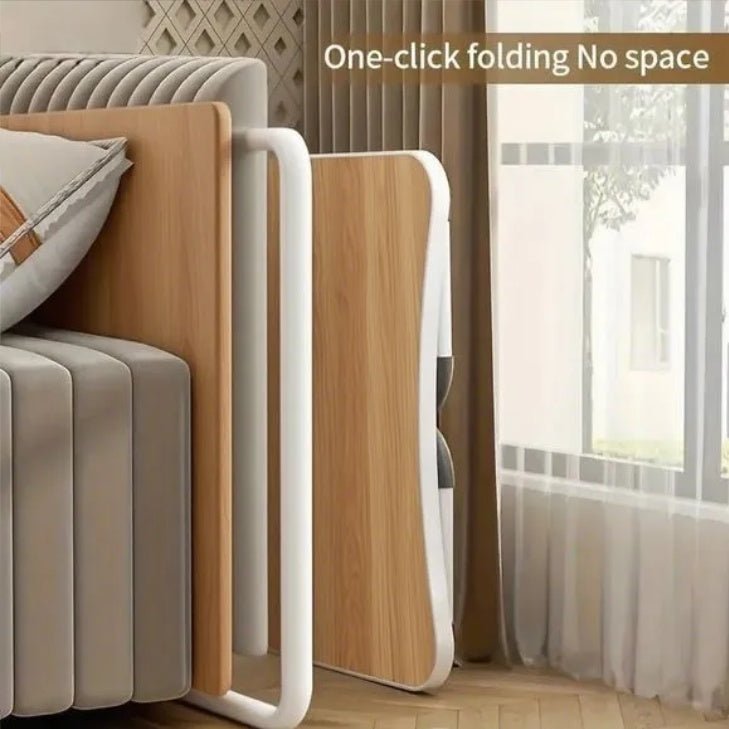 Folding Table with Cup Holder, Lightweight Bed Desk for Laptop - Perfect Space Saver! - DonoHome