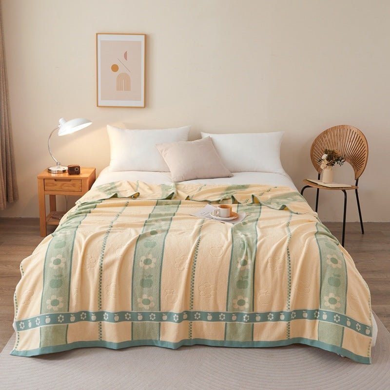 Thin Summer Cooling Duvet, Tassel Weave Cotton Blanket, for Air-conditioned Rooms
