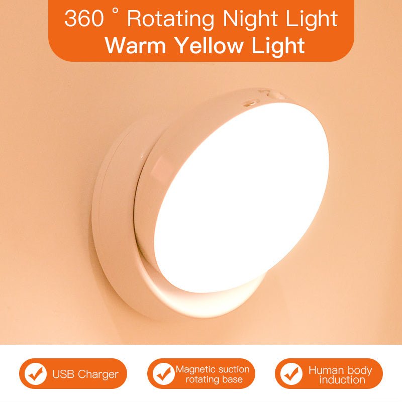 360° Rotating Motion Sensor Night Light for Corridor, Wardrobe, and Garage