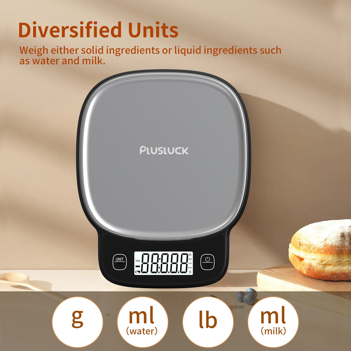 Digital Kitchen Scale - High Precision 0.1g, 5kg Capacity, Stainless Steel, LCD Display - DonoHome