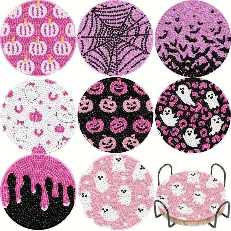 DIY Rhinestone Diamond Painting Coaster Kit, Handmade Farm Animal Set