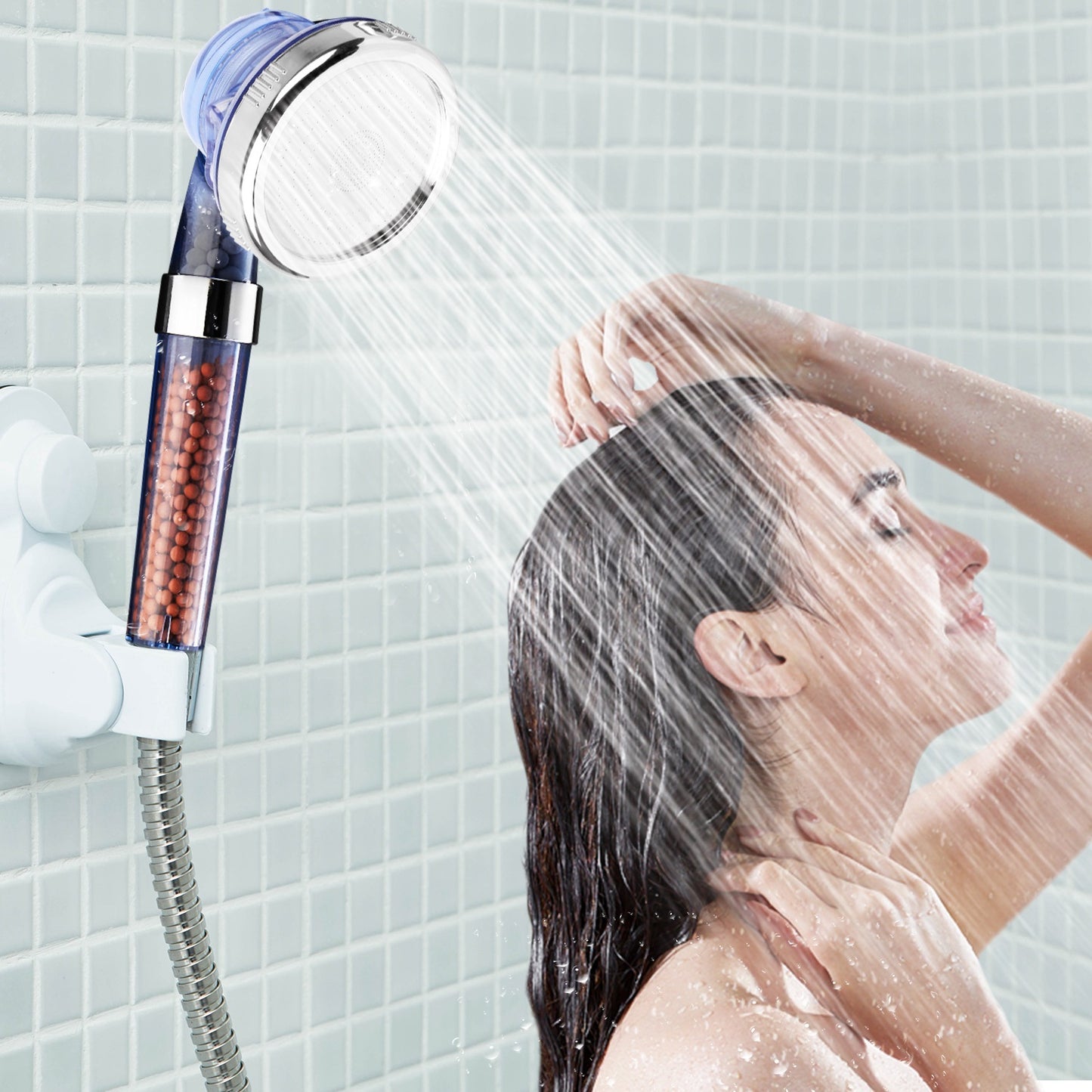 Ionic Filtration High Pressure Shower Head – 3 Modes, Water Saving Handheld Bath Sprayer