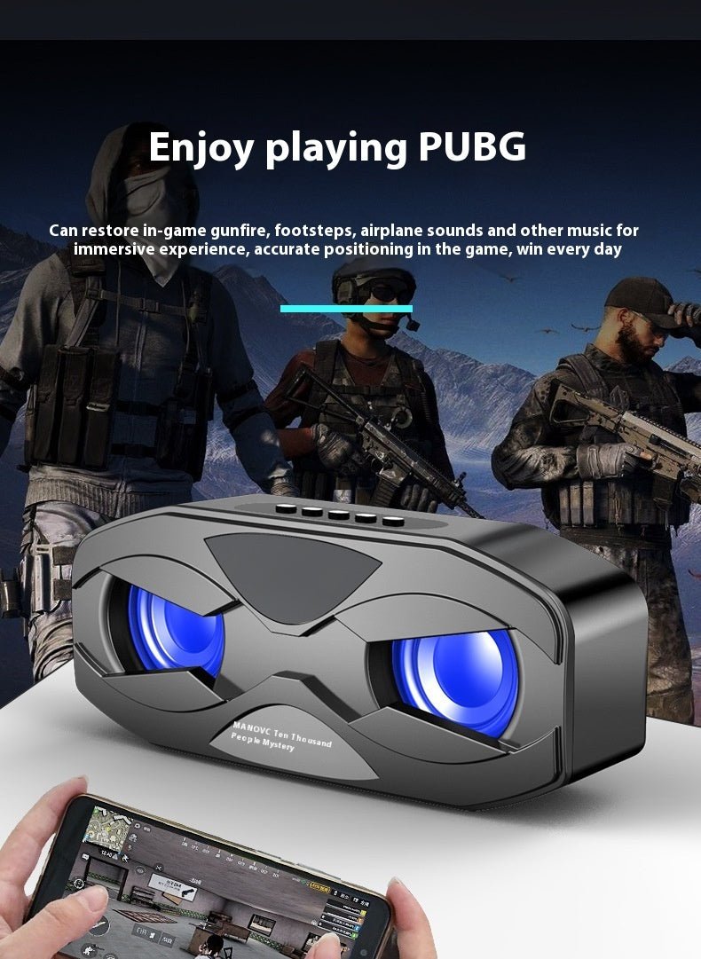 Portable Bluetooth 5.0 Speaker with FM Radio, Colorful LED Lights, Subwoofer