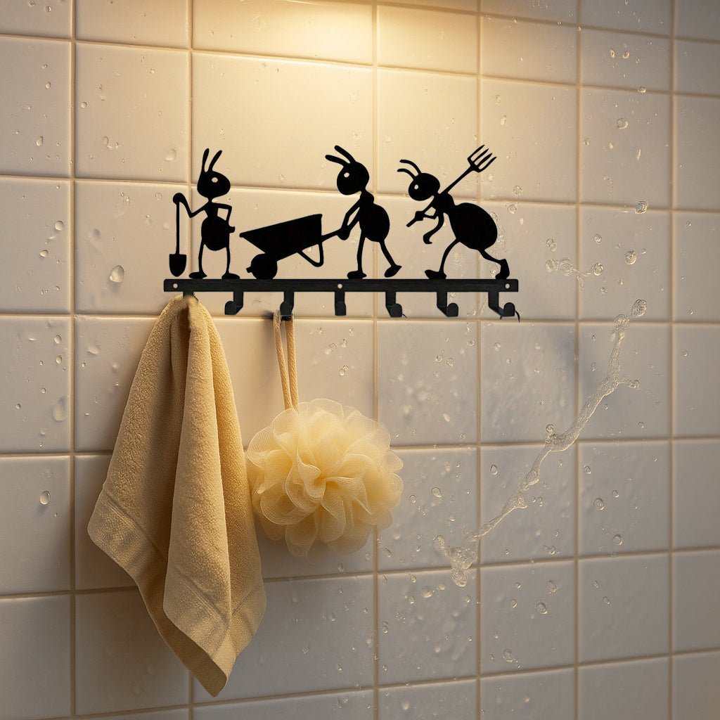 Metal Ant-Themed Metal Keychain- Wall-Mounted Entry Organizer W Durable Hooks