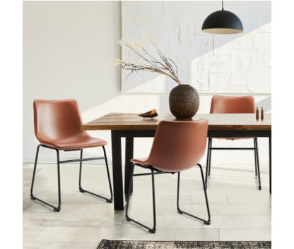 Dining/Counter/Bar Chair – Sled Base (Black/Brown, Seat Height 18″/26″/30″)