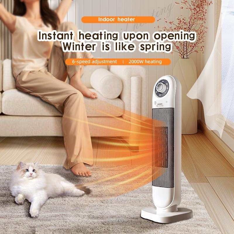2000W Adjustable Indoor Space Heater with 6-Speed Settings, Safe & Efficient Heating for Home Use
