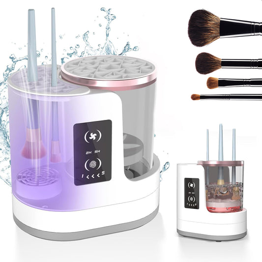 Electric Makeup Brush Cleaner with UV Drying, Automatic & Portable Cleaning Tool
