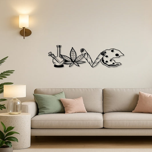 LOVE Metal Wall Sign – Decorative Plaque for Home & Living Room Decor