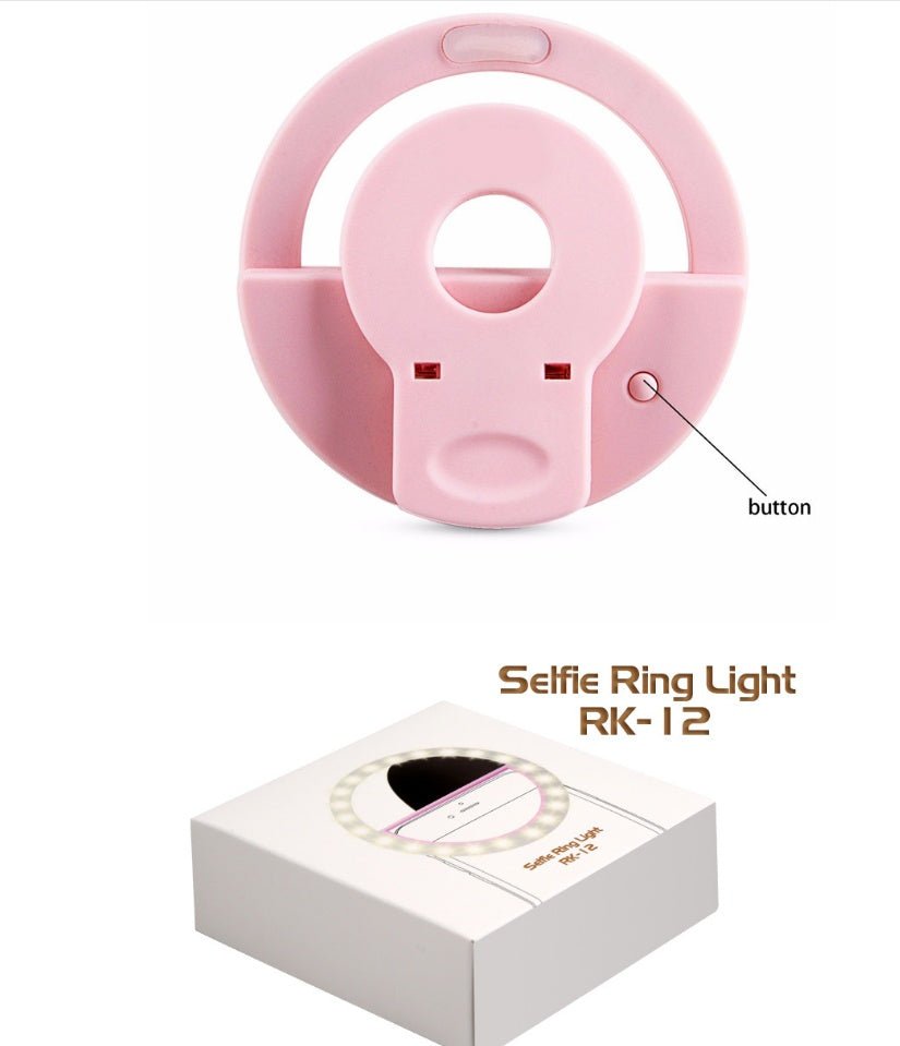 USB Rechargeable Selfie Ring Light for Phones, Laptops & iPads, 4-Level Dimming