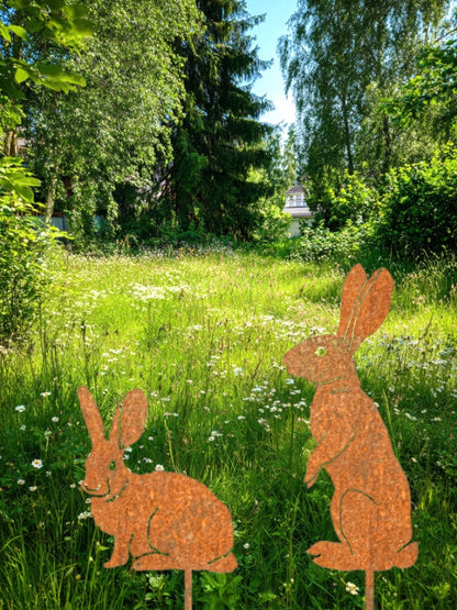 Metal Bunny Yard Stake – Rabbit Easter Garden Decor for Lawn, Patio & Flower Bed