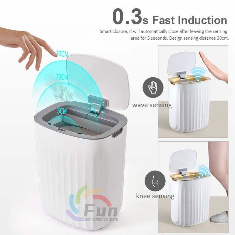 Smart Induction Trash Can with UV Sterilization, Automatic Sensor Bin