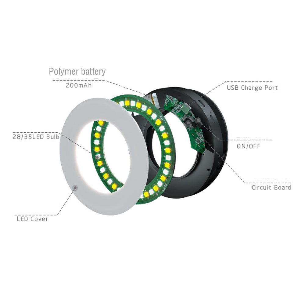 USB Rechargeable LED Selfie Ring Light for Phones & Cameras, Dimmable