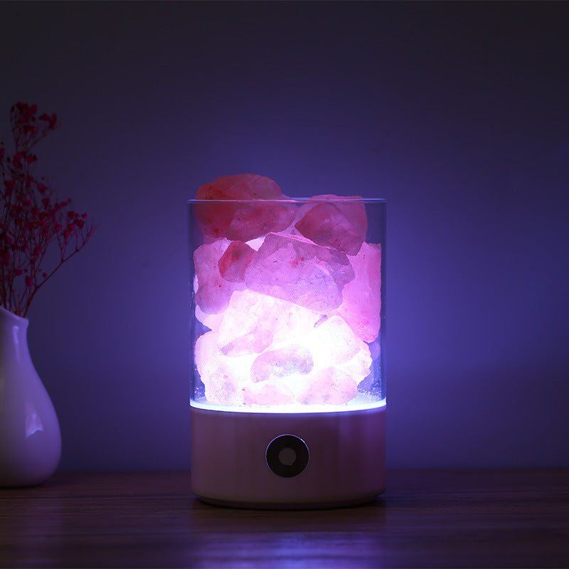USB Crystal Himalayan Salt Lamp: 5 Color Changing Mood Light