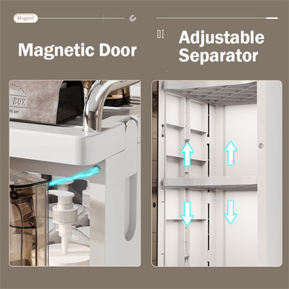 Narrow Slim Folding Storage Cabinet, Magnetic Door (Plastic, Tall)