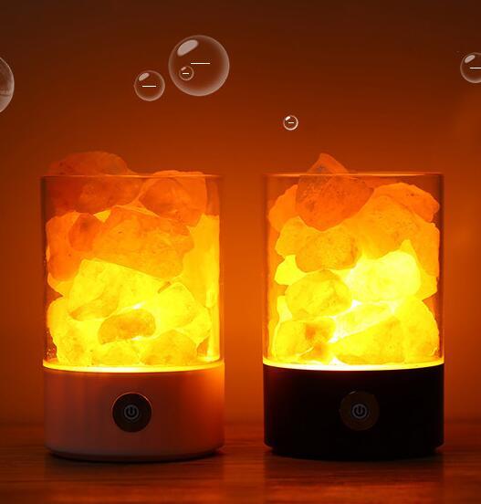 USB Crystal Himalayan Salt Lamp: 5 Color Changing Mood Light