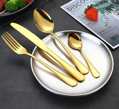 24-Piece Stainless Steel Flatware Set in Gift Case (Black/Matte Black/Colorful/Gold/Silver/Rose Gold)
