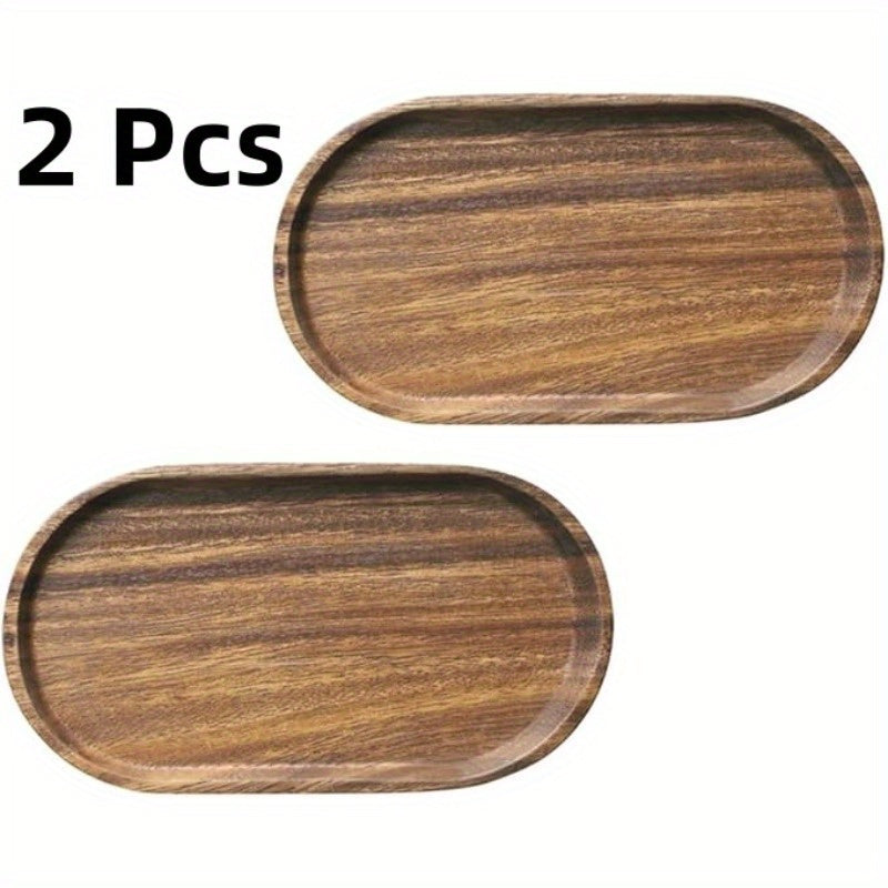 2-Piece Wooden Serving Trays – Japanese-Style, Space-Saving