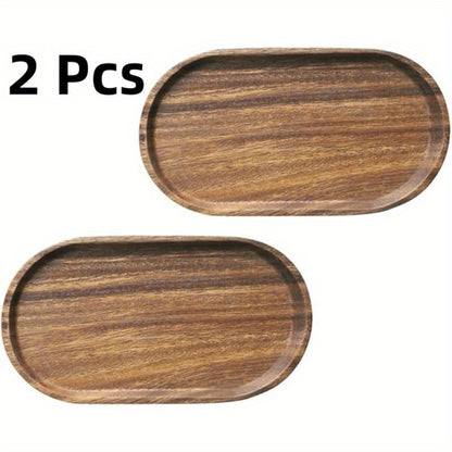 2-Piece Wooden Serving Trays – Japanese-Style, Space-Saving