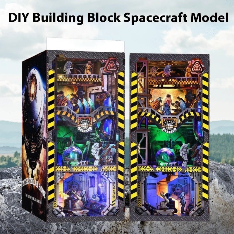 DIY Book Nook Kit, Hand-Assembled Wooden Miniature Cottage with Light