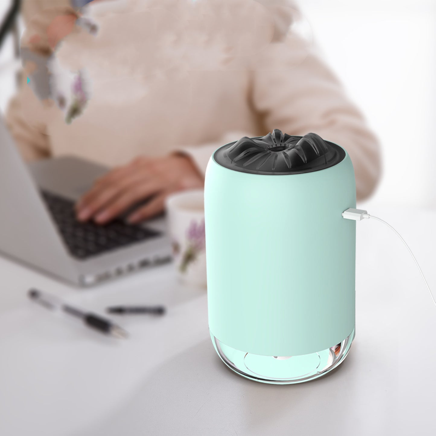 Magic Flame Mini Humidifier & Aroma Diffuser for Home, Office, or Car